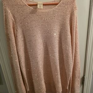 Faded Glory Blush Sequin Sweater